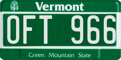 VT license plate OFT966