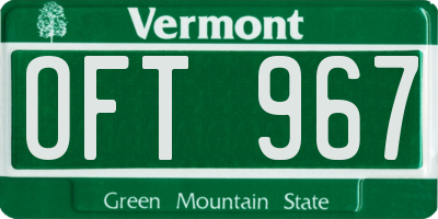 VT license plate OFT967