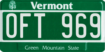 VT license plate OFT969