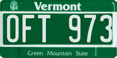 VT license plate OFT973