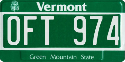 VT license plate OFT974
