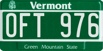VT license plate OFT976
