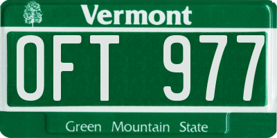 VT license plate OFT977