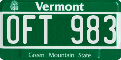 VT license plate OFT983