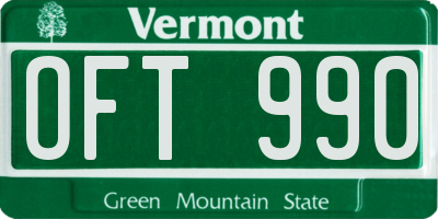 VT license plate OFT990