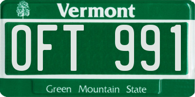 VT license plate OFT991