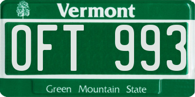 VT license plate OFT993