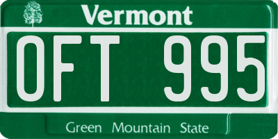 VT license plate OFT995