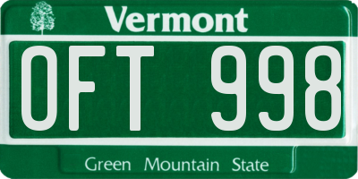 VT license plate OFT998
