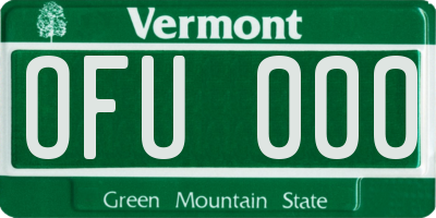 VT license plate OFU000
