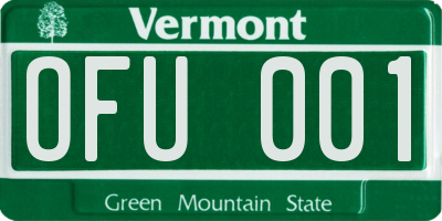 VT license plate OFU001