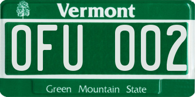 VT license plate OFU002