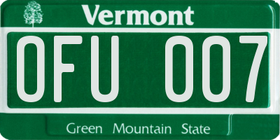 VT license plate OFU007