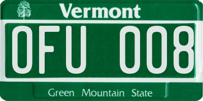 VT license plate OFU008