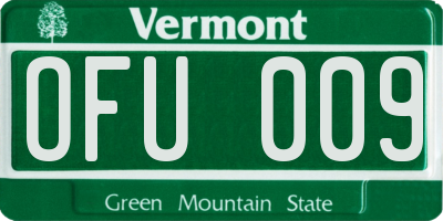 VT license plate OFU009