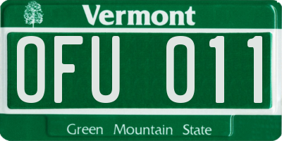 VT license plate OFU011