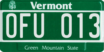 VT license plate OFU013