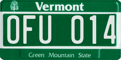 VT license plate OFU014