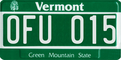 VT license plate OFU015