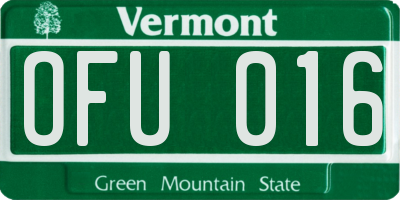 VT license plate OFU016