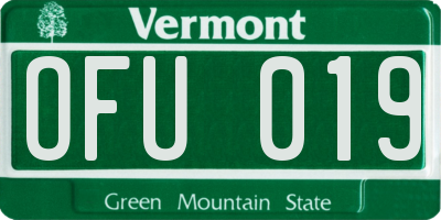 VT license plate OFU019