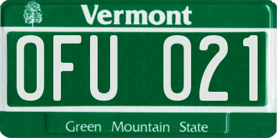 VT license plate OFU021