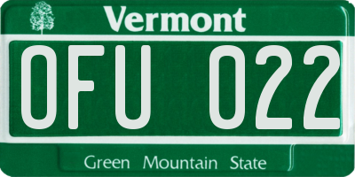 VT license plate OFU022