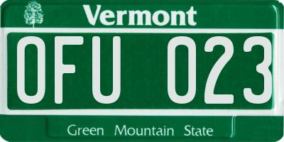 VT license plate OFU023