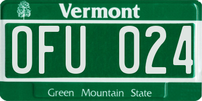 VT license plate OFU024