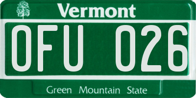 VT license plate OFU026