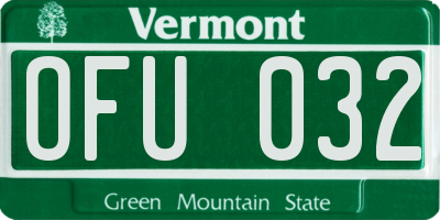 VT license plate OFU032