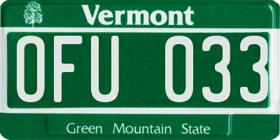 VT license plate OFU033