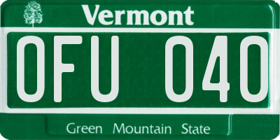 VT license plate OFU040