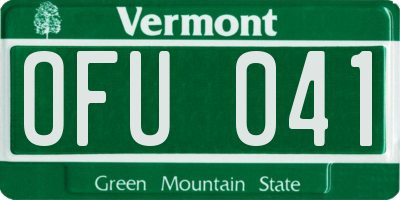VT license plate OFU041