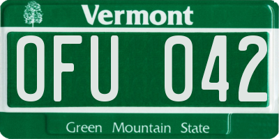 VT license plate OFU042