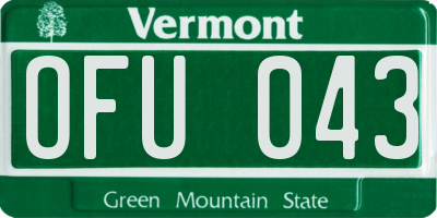 VT license plate OFU043