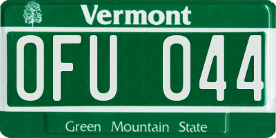 VT license plate OFU044
