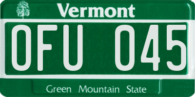 VT license plate OFU045
