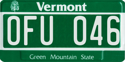 VT license plate OFU046