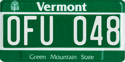 VT license plate OFU048
