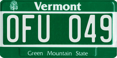 VT license plate OFU049