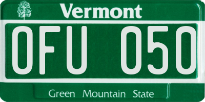 VT license plate OFU050