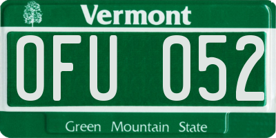 VT license plate OFU052