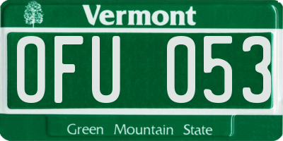 VT license plate OFU053