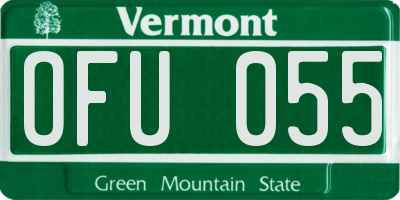 VT license plate OFU055