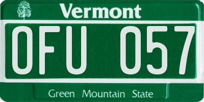 VT license plate OFU057