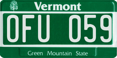 VT license plate OFU059