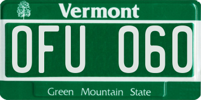 VT license plate OFU060