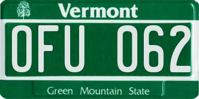 VT license plate OFU062