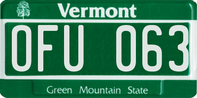 VT license plate OFU063